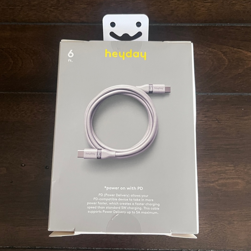 heyday - 6 ft. soft-touch fast® charging cable - NWT